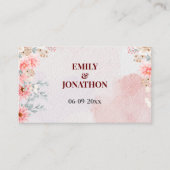 Chic Pink Floral Wedding Platzkarte (Vorderseite)
