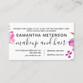 Chic pink florale Aquarell Bouquet Rabatt (Rückseite)