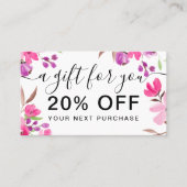 Chic pink florale Aquarell Bouquet Rabatt (Vorderseite)