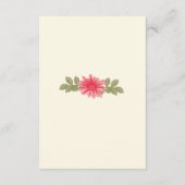 Chic Pink florale Botanische Hochzeiten Details Begleitkarte (Rückseite)