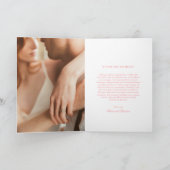 Chic Pink Foto Moderne Hochzeit Dankeskarte (Innenseite)