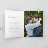 Chic Pink Foto Moderne Hochzeit Einladung (Innenseite)