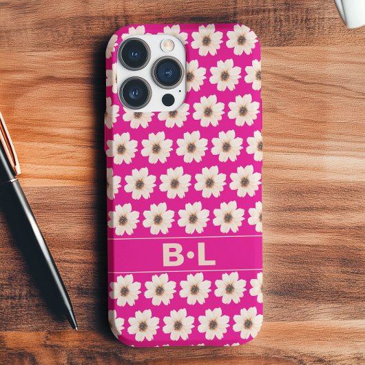 Chic Pink Fuchsia Floral Case-Mate iPhone Hülle