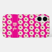 Chic Pink Fuchsia Floral Case-Mate iPhone Hülle (Rückseite (Horizontal))