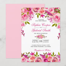 Chic Pink Fuchsia Rose Botanische Blumenhochzeit