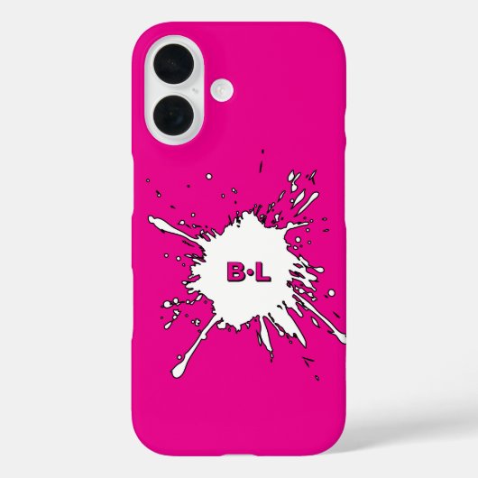 Chic Pink Fuchsia Splash Case-Mate iPhone Hülle (Rückseite)