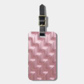 Chic Pink Geometric Luggage Tag - Stilvoll Gepäckanhänger (Vorderseite vertikal)