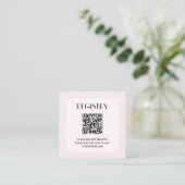 Chic Pink Girl Baby Shower Registry QR Code Begleitkarte (Stehend Vorderseite)