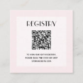 Chic Pink Girl Baby Shower Registry QR Code Begleitkarte (Vorderseite)