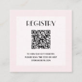 Chic Pink Girl Baby Shower Registry QR Code Begleitkarte (Vorderseite)