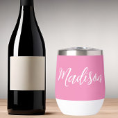 Chic Pink Girls Name White Script Personalisiert