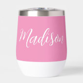 Chic Pink Girls Name White Script Personalisiert (Vorderseite)