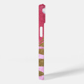 Chic Pink Glam schimmernd Glitzer und Gold Blätter Case-Mate iPhone Hülle (Rückseite / Rechts)