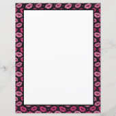 Chic Pink Glitter Lips on Black Personalized (Rückseite)