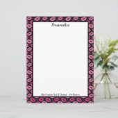 Chic Pink Glitter Lips on Black Personalized (Stehend Vorderseite)