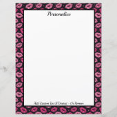 Chic Pink Glitter Lips on Black Personalized (Vorderseite)