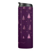 Chic pink glitter purple christmas trees name thermosbecher (Nach rechts gedreht)