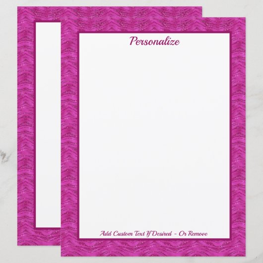 Chic Pink Glitter Zebra Pattern Personalized (Vorne/Hinten)