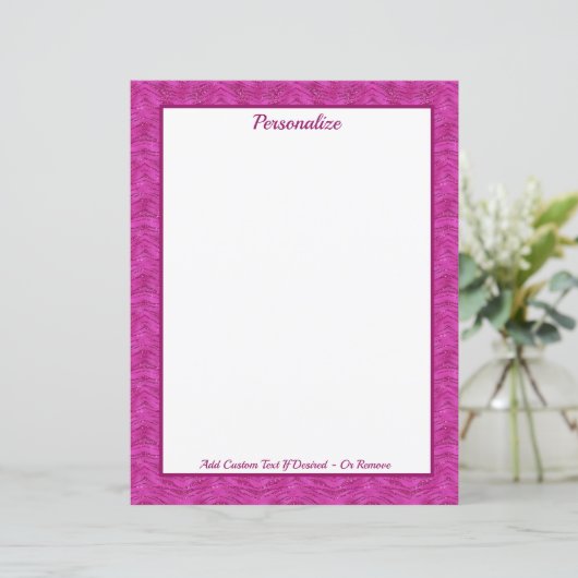 Chic Pink Glitter Zebra Pattern Personalized (Stehend Vorderseite)