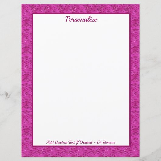 Chic Pink Glitter Zebra Pattern Personalized (Vorderseite)