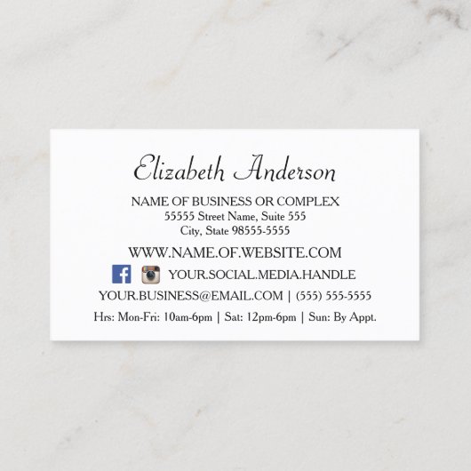 Chic Pink Glitz Girl Black Stripes Boutique Visitenkarte (Rückseite)