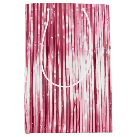 Chic Pink Glitz Mittlere Geschenktüte (Vorderseite)