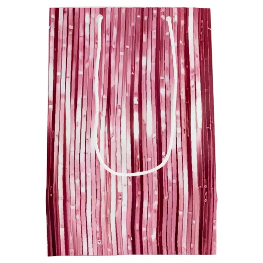 Chic Pink Glitz Mittlere Geschenktüte (Rückseite)