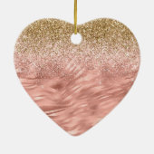 Chic Pink Glitz Zebra Print Keramik Ornament (Hinten)