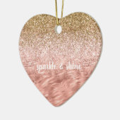 Chic Pink Glitz Zebra Print Keramik Ornament (Links)
