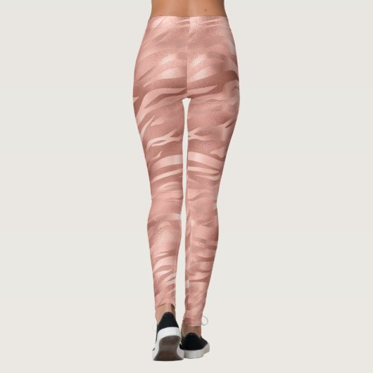 Chic Pink Glitz Zebra Print Leggings (Rückseite)