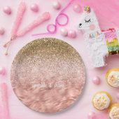 Chic Pink Glitz Zebra Print Pappteller (Party)