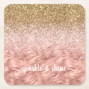 Chic Pink Glitz Zebra Print Rechteckiger Pappuntersetzer
