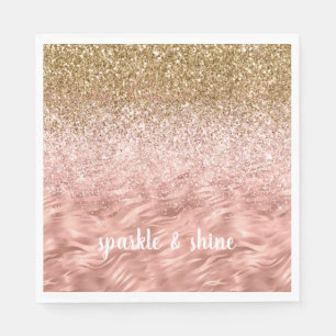 Chic Pink Glitz Zebra Print Serviette