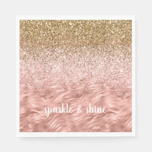 Chic Pink Glitz Zebra Print Serviette (Vorderseite)