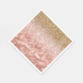 Chic Pink Glitz Zebra Print Serviette (Ecke)