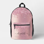 Chic Pink Glitzer Custom Bedruckter Rucksack (Vorderseite)