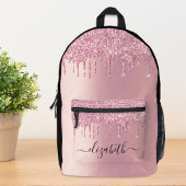 Chic Pink Glitzer Custom Bedruckter Rucksack