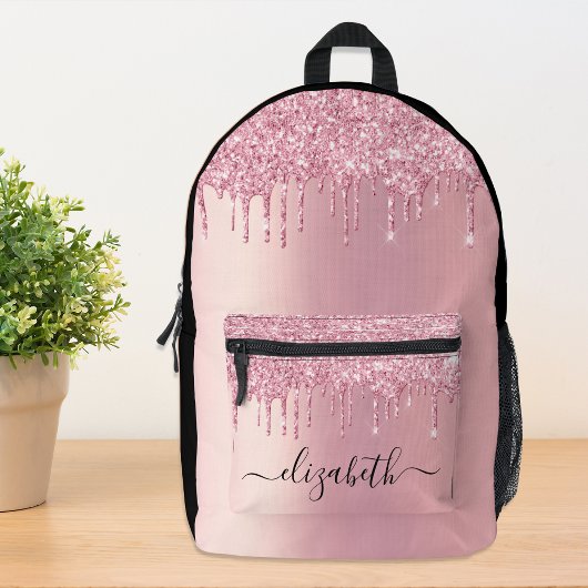 Chic Pink Glitzer Custom Bedruckter Rucksack