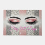 Chic Pink Glitzer Eyelashes Fußmatte (Vorderseite)