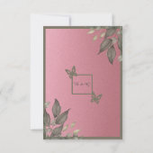 Chic Pink Glitzer Foliage Wedage danke (Rückseite)