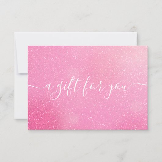 Chic Pink Glitzer Geschenkgutschein (Vorderseite)