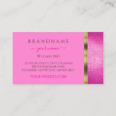 Chic Pink Glitzer Gold Border Ornamental mit Logo Visitenkarte (Rückseite)