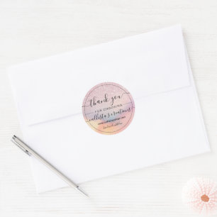 Chic Pink Glitzer Iridescent Holographic Danke Runder Aufkleber