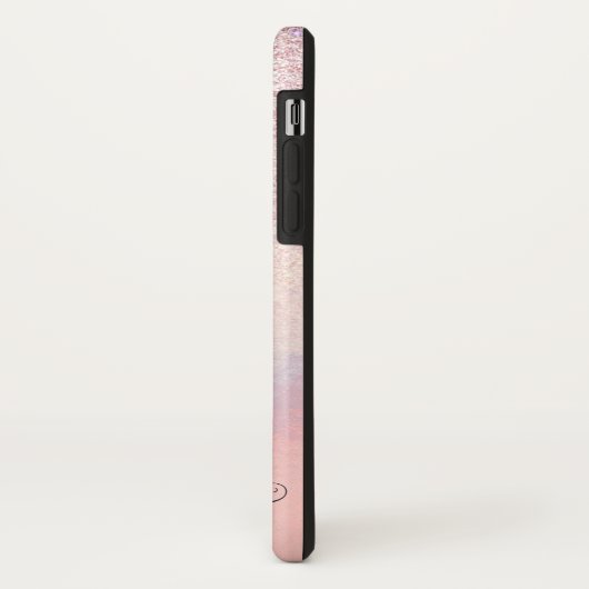 Chic Pink Glitzer Iridescent Holographic Gradient Case-Mate iPhone Hülle (Hinten/Links)