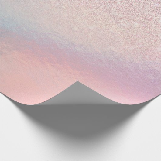 Chic Pink Glitzer Iridescent Holographic Gradient Geschenkpapier (Ecke)