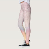 Chic Pink Glitzer Iridescent Holographic Gradient Leggings (Links)