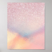 Chic Pink Glitzer Iridescent Holographic Gradient Poster (Vorne)