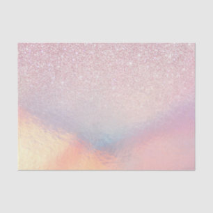 Chic Pink Glitzer Iridescent Holographic Gradient Seidenpapier