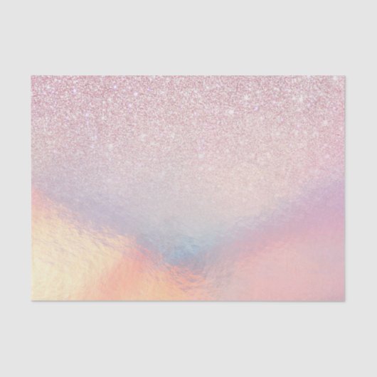 Chic Pink Glitzer Iridescent Holographic Gradient Seidenpapier (Vorderseite)
