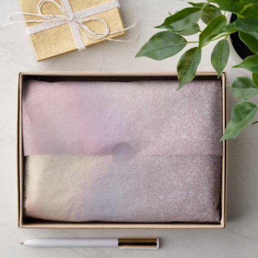 Chic Pink Glitzer Iridescent Holographic Gradient Seidenpapier (Geschenk)